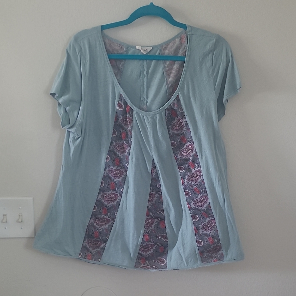 Tres Jolie Accessories Light Blue Paisley Blouse